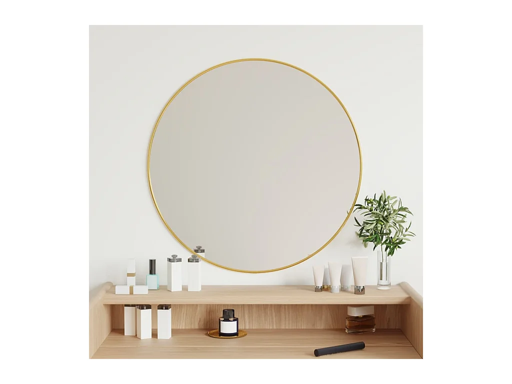 Miroir mural Doré Ø 60 cm Rond FR55079