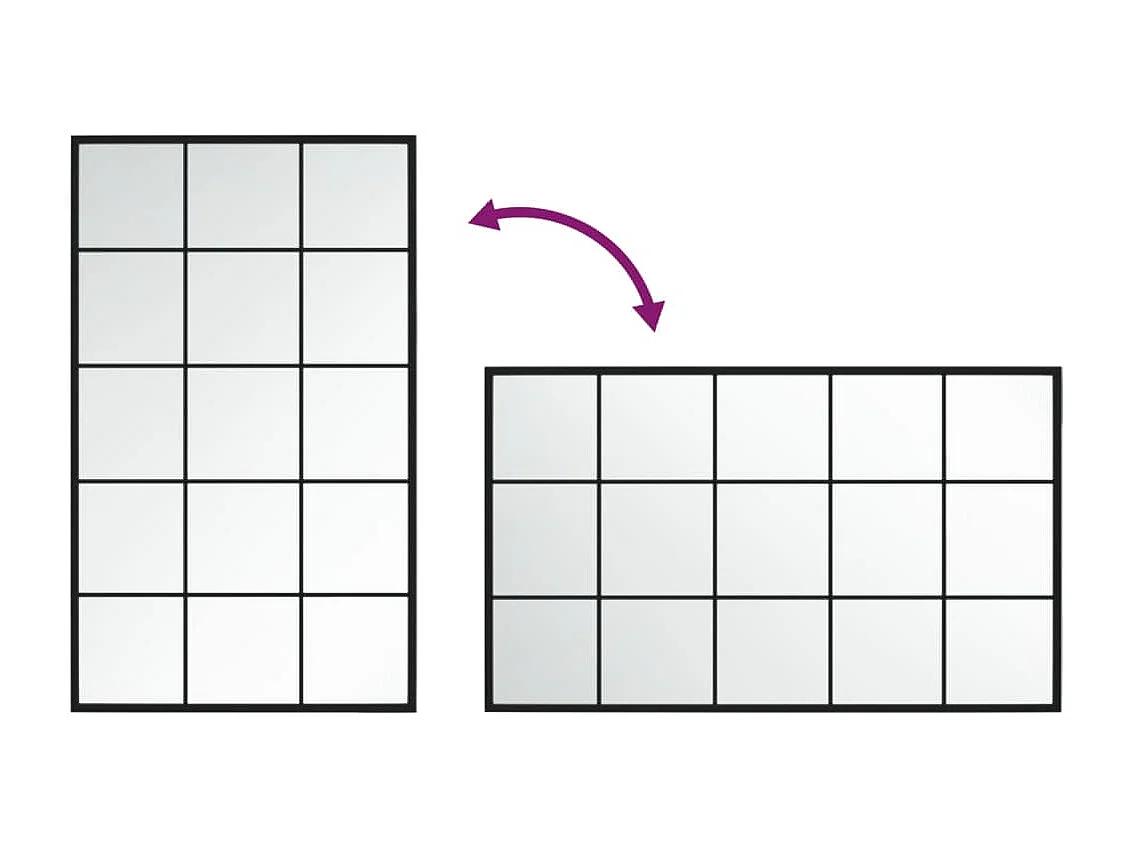 Wandspiegel 100x60 cm metaal zwart BE319185