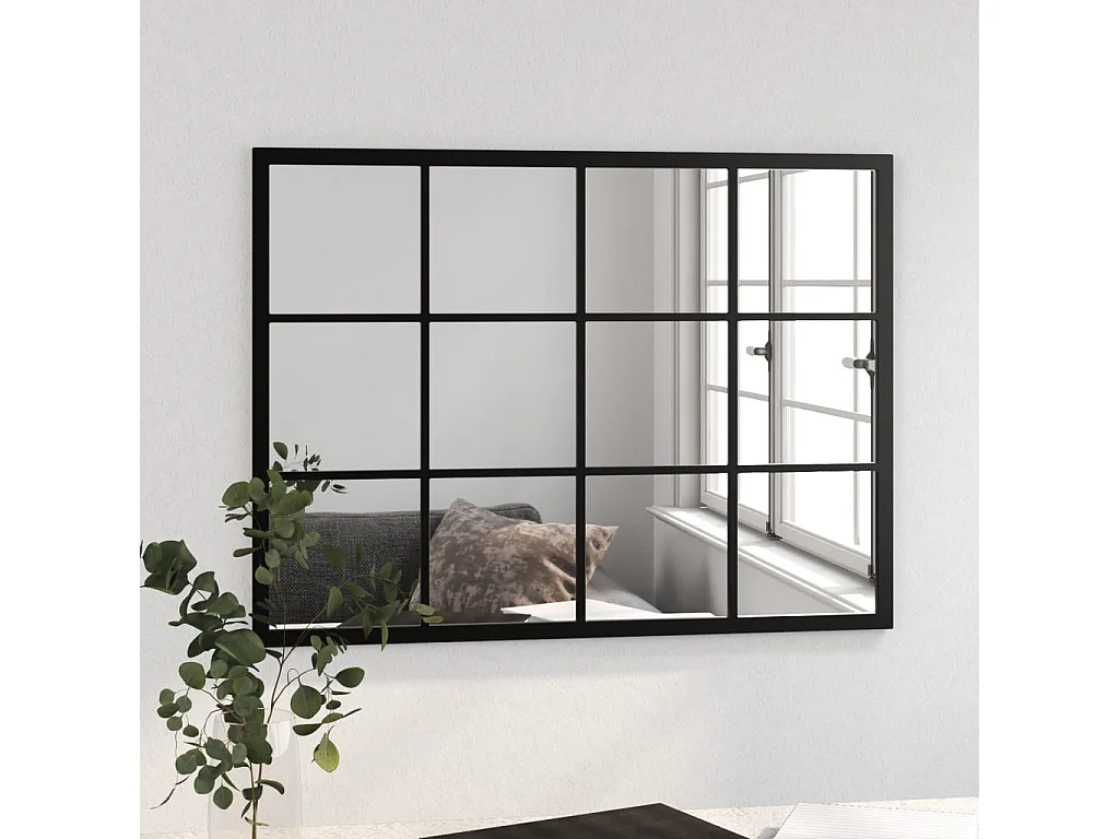 Miroir mural noir 80x60 cm métal FR92103