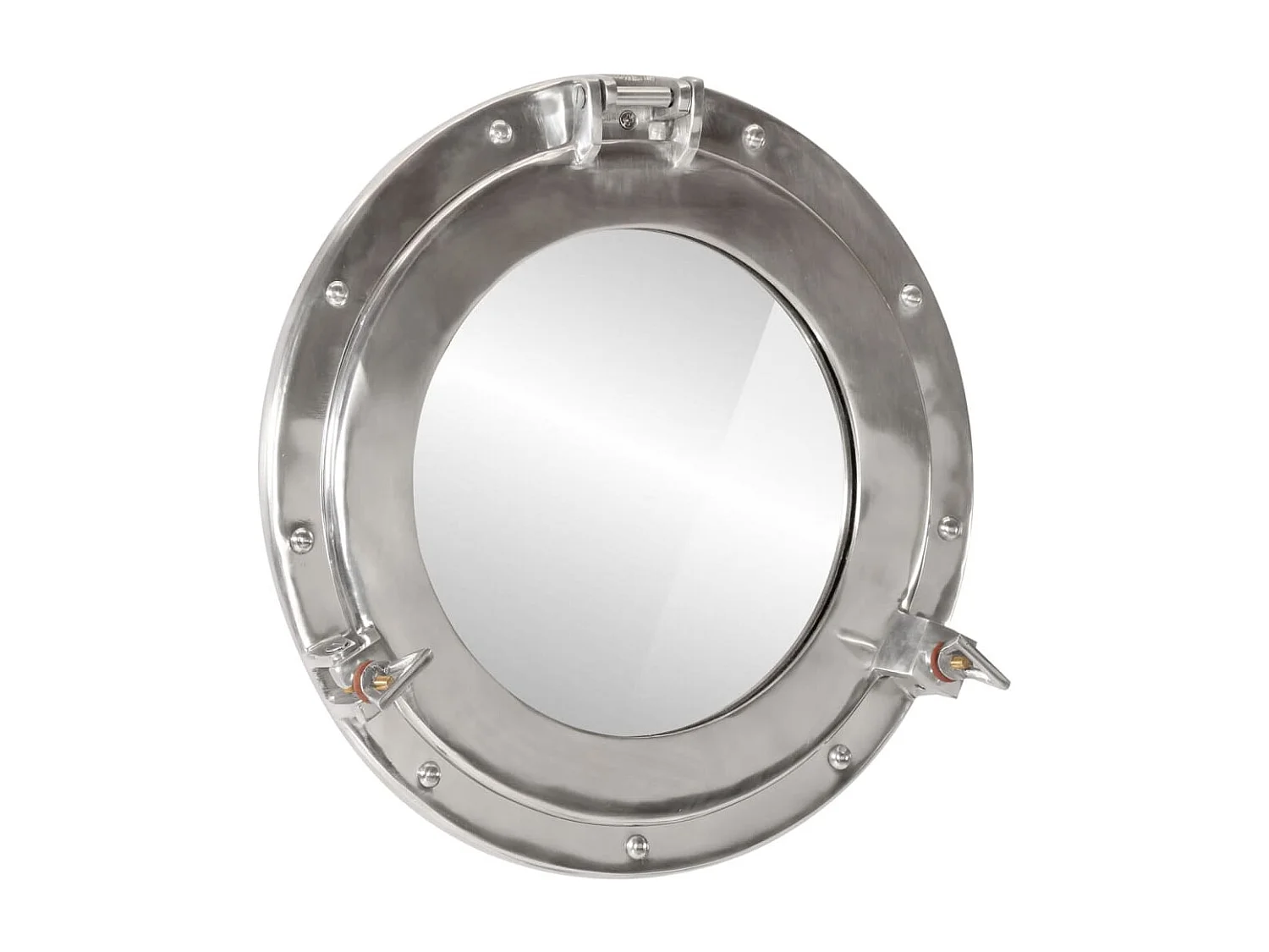 Miroir en forme de hublot mural Ø38 cm aluminium et verre FR99493