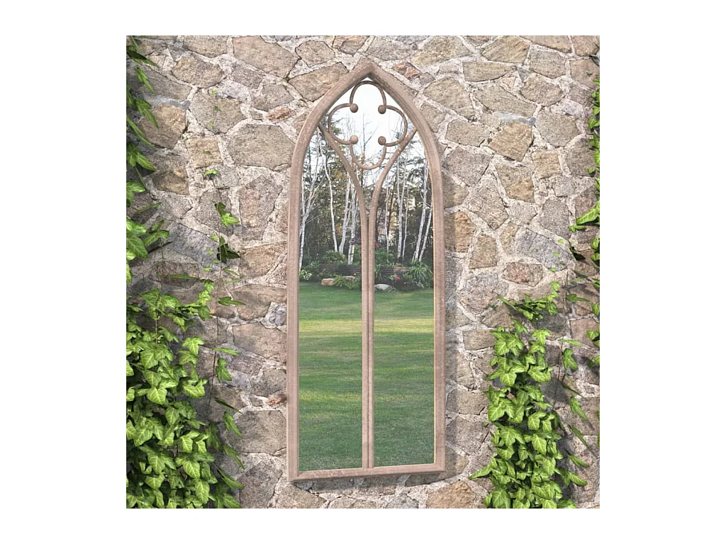 Miroir de jardin Sable 100x45cm Fer pour utilisation extérieure FR85307