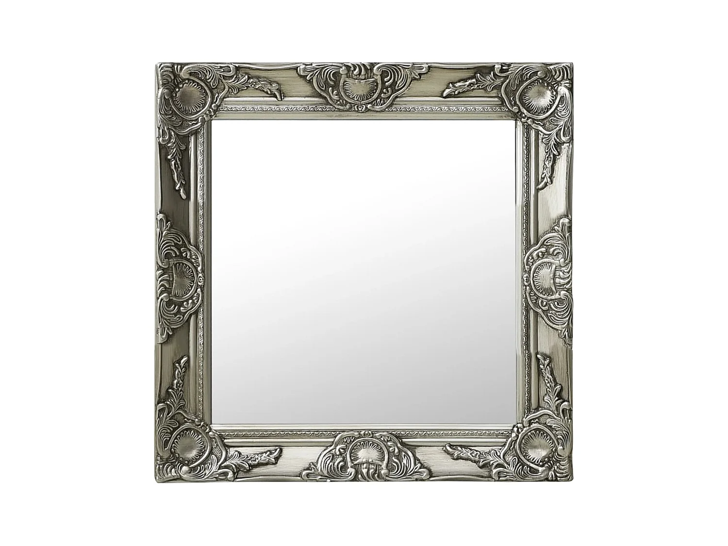 Miroir mural style baroque 50x50 cm Argenté FR39740