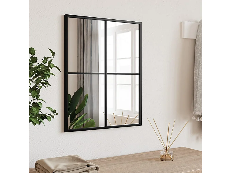 Miroir mural noir 40x50 cm rectangulaire fer FR92135