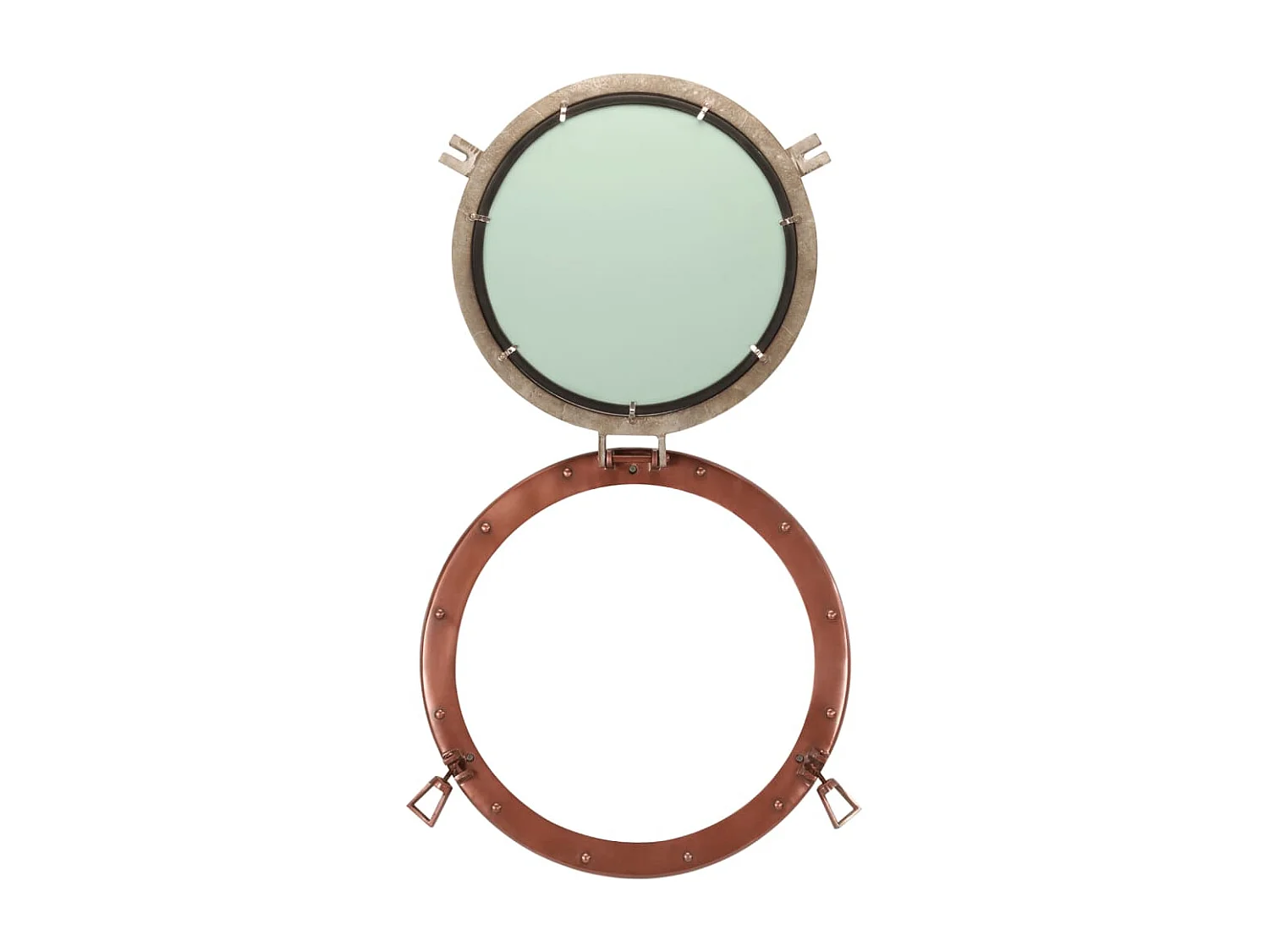 Miroir en forme de hublot mural Ø50 cm aluminium et verre FR81210