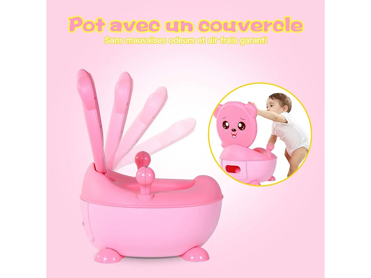 Pot d'apprentissage pot bébé siège de toilette enfant trainer pot wc pour l'apprentissage de la propreté 33 x 34 x 44 cm