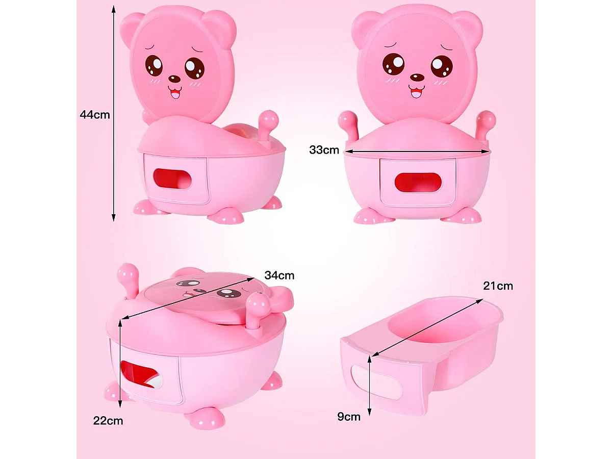 Pot d'apprentissage pot bébé siège de toilette enfant trainer pot wc pour l'apprentissage de la propreté 33 x 34 x 44 cm