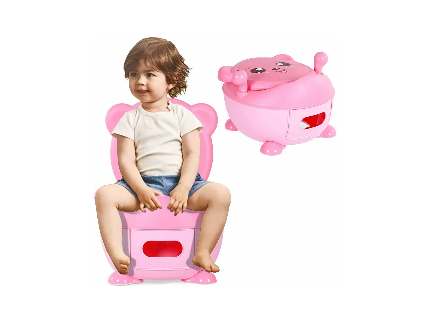 Pot d'apprentissage pot bébé siège de toilette enfant trainer pot wc pour l'apprentissage de la propreté 33 x 34 x 44 cm