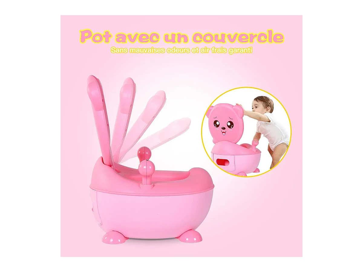 Pot d'apprentissage pot bébé siège de toilette enfant trainer pot wc pour l'apprentissage de la propreté 33 x 34 x 44 cm