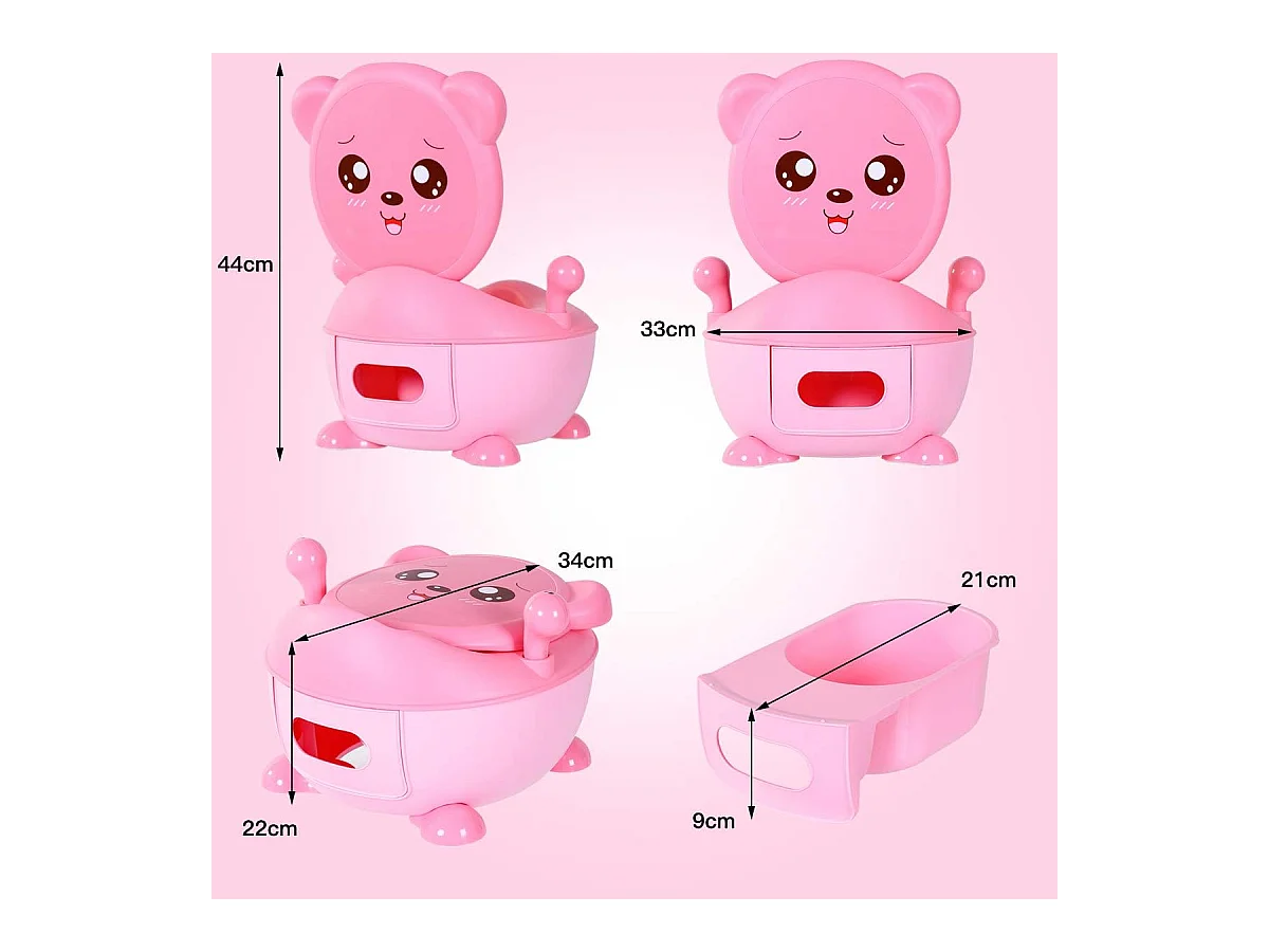 Pot d'apprentissage pot bébé siège de toilette enfant trainer pot wc pour l'apprentissage de la propreté 33 x 34 x 44 cm