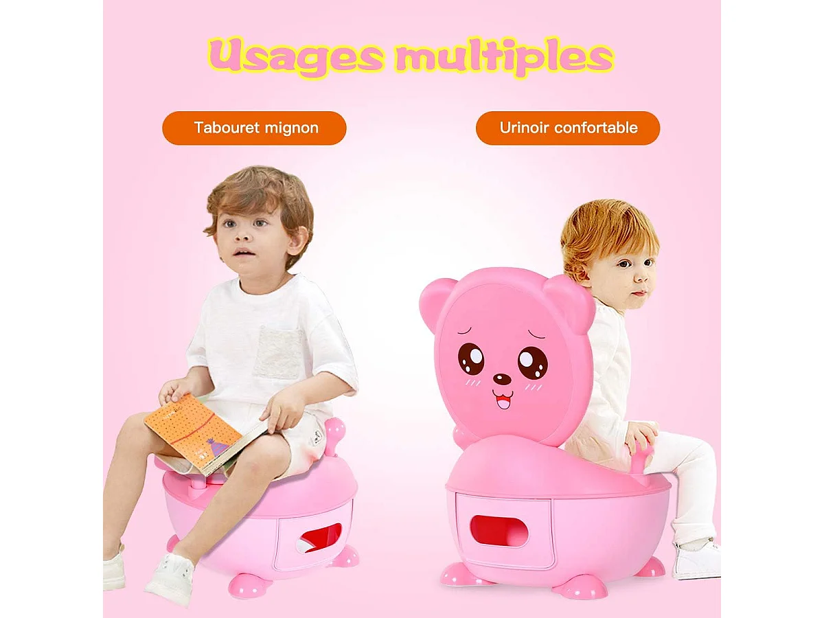 Pot d'apprentissage pot bébé siège de toilette enfant trainer pot wc pour l'apprentissage de la propreté 33 x 34 x 44 cm