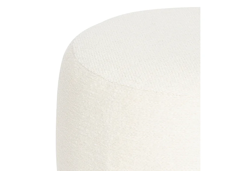Pouf en tissu à bouclettes Blanc D 39 x H 40 cm