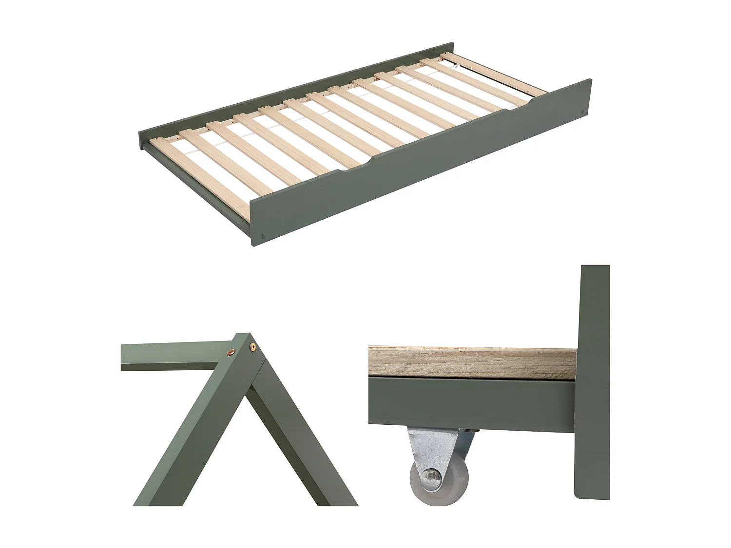 Kinderschuifbed 190x90cm groen MARCEAU