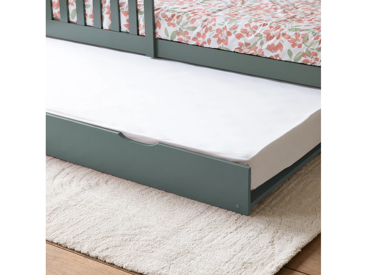 Lit cabane gigogne pour enfant 190x90cm vert MARCEAU - HAPPY GARDEN