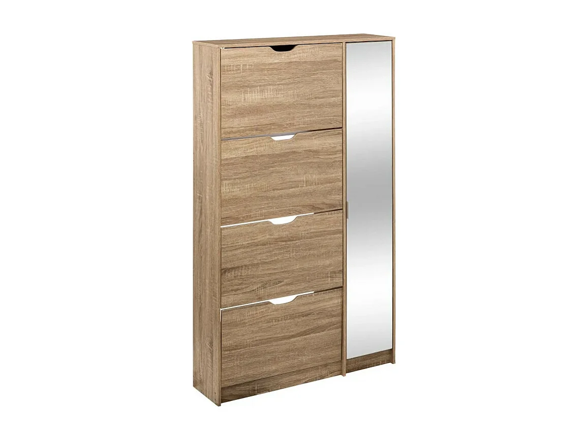 Meuble à Chaussures "Miroir" 155cm Naturel