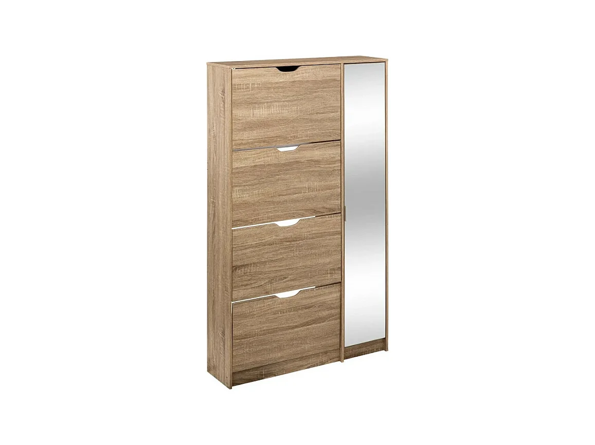 Meuble à Chaussures "Miroir" 155cm Naturel