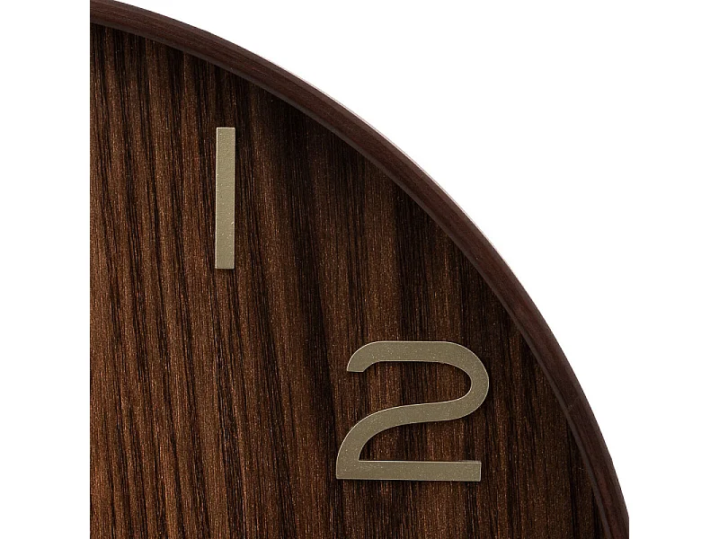 Pendule murale en bois Marron Tonka et verre D 55 cm