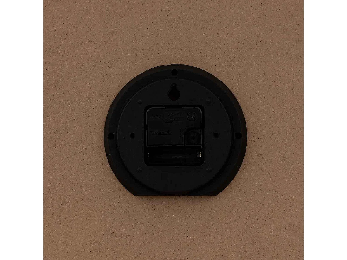 Pendule murale en bois Marron Tonka et verre D 55 cm