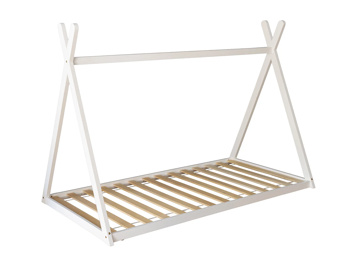 Lit tipi pour enfant 190x90cm blanc VALENTIN - HAPPY GARDEN