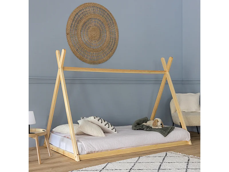 Tipi-Bett für Kinder 190x90cm aus Holz VALENTIN