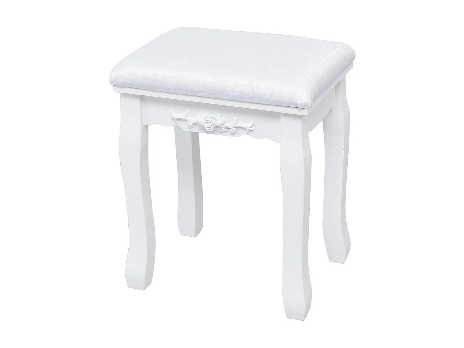 Kaptafel met verlichting, ovale spiegel, 360° draaibaar, 10 lampen, inclusief gevoerde kruk, met 3 opberglades, wit