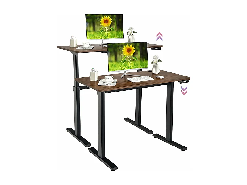 Bureau Assis-Debout Électrique 120x60x(73-122) CM Hauteur Réglable, avec Moteur, Charge Max 80KG Bruit : ＜50 dB