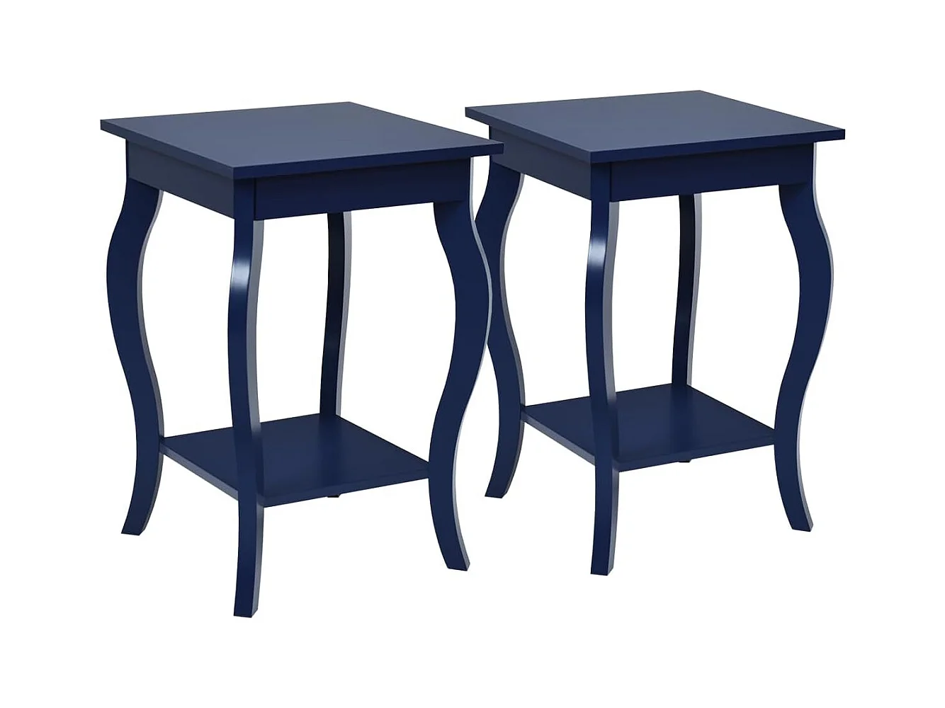 Table de Chevet, Bout de Canapé Carré avec Patins Antidérapants, Table d'Appoint pour Chambre, Salon, 40 x 40 x 60 cm (Bleu, Lot de 2)