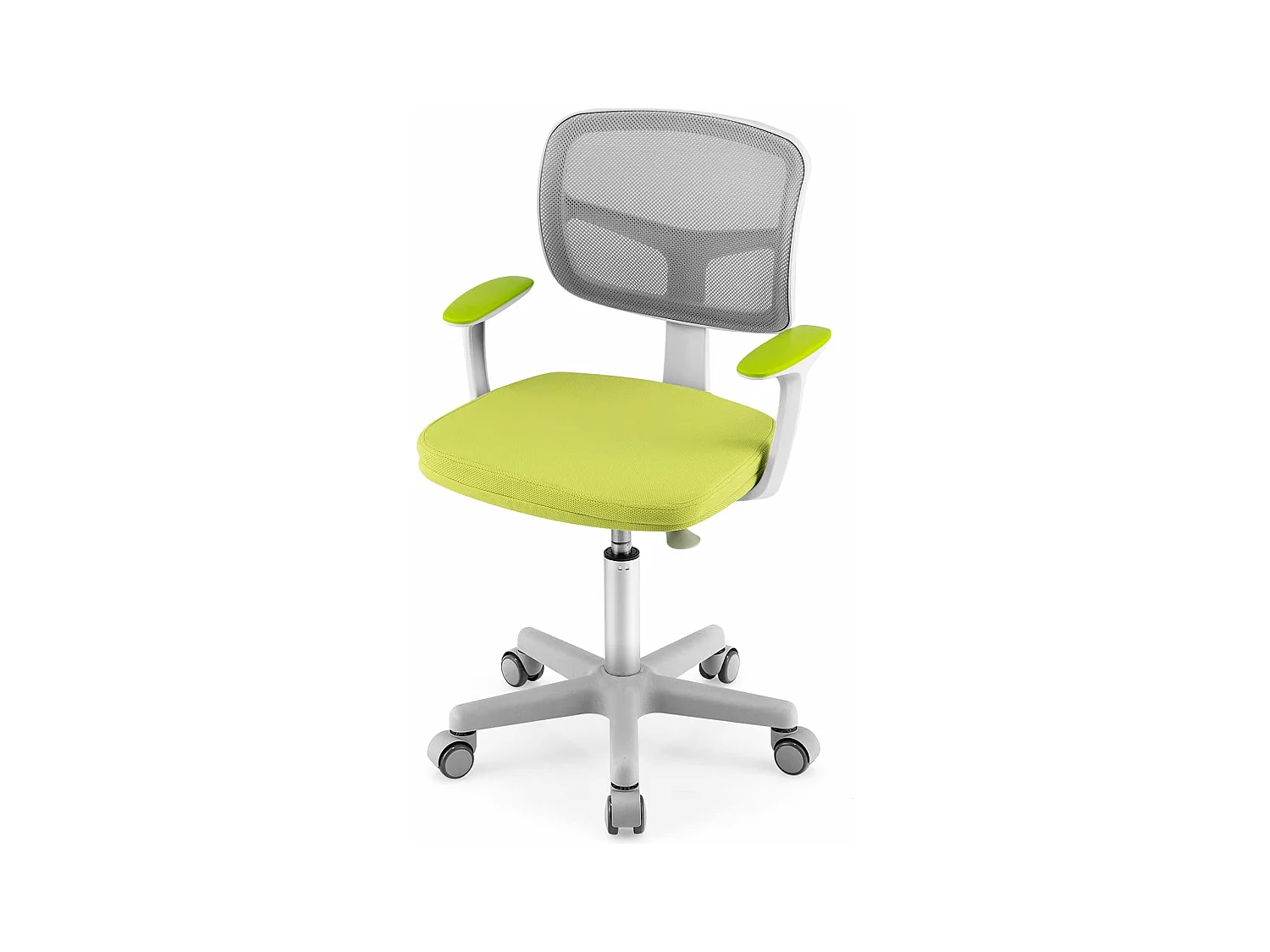 Chaise de Bureau Pivotante Enfants avec Hauteur Réglable 80-91,5cm, Siège à Roulettes Enfants Coussin Amovible, Verrouillage Automatique, 3-10 Ans, Vert