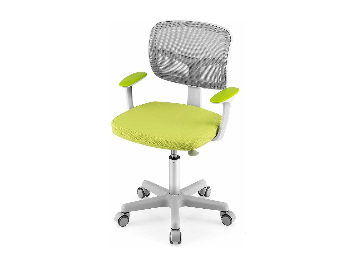 Chaise de Bureau Pivotante Enfants avec Hauteur Réglable 80-91,5cm, Siège à Roulettes Enfants Coussin Amovible, Verrouillage Automatique, 3-10 Ans, Vert