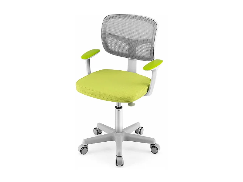 Chaise de Bureau Pivotante Enfants avec Hauteur Réglable 80-91,5cm, Siège à Roulettes Enfants Coussin Amovible, Verrouillage Automatique, 3-10 Ans, Vert