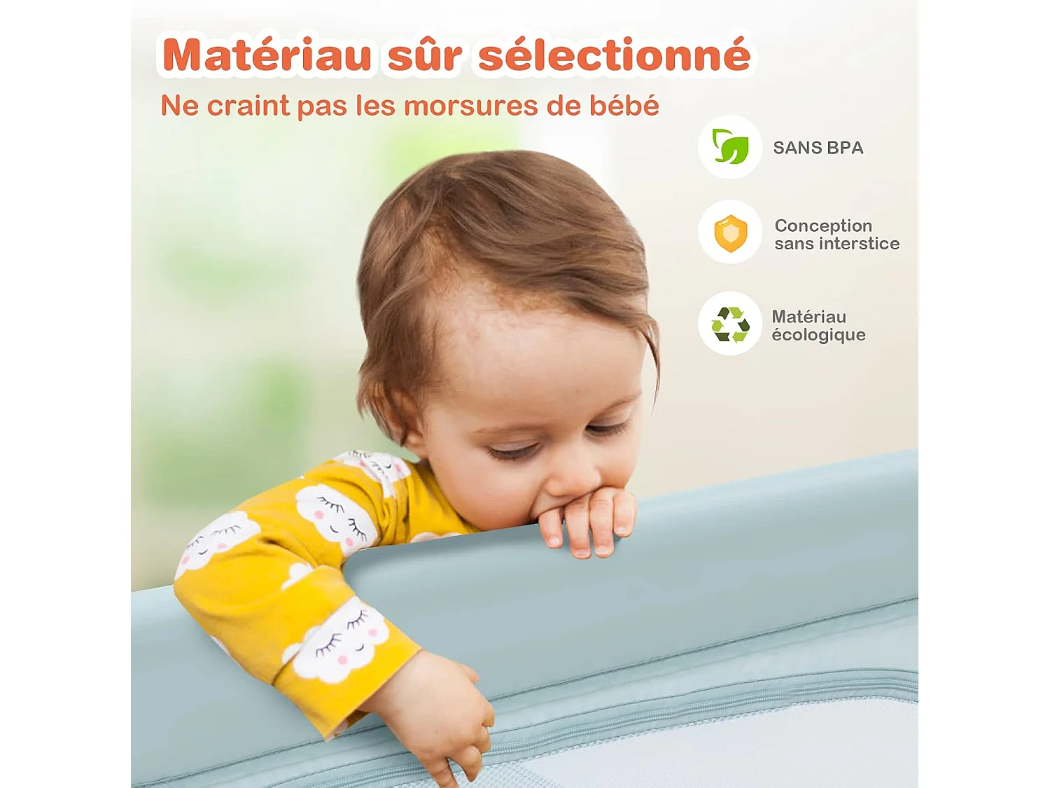 Parc Bébé en Tissu avec Tapis Antidérapant, Centre d'Activité Enfants avec Maille Respirante, 50 Boules, Sac de Transport Intérieur Extérieur pour Bébé 0-3 Ans Gris