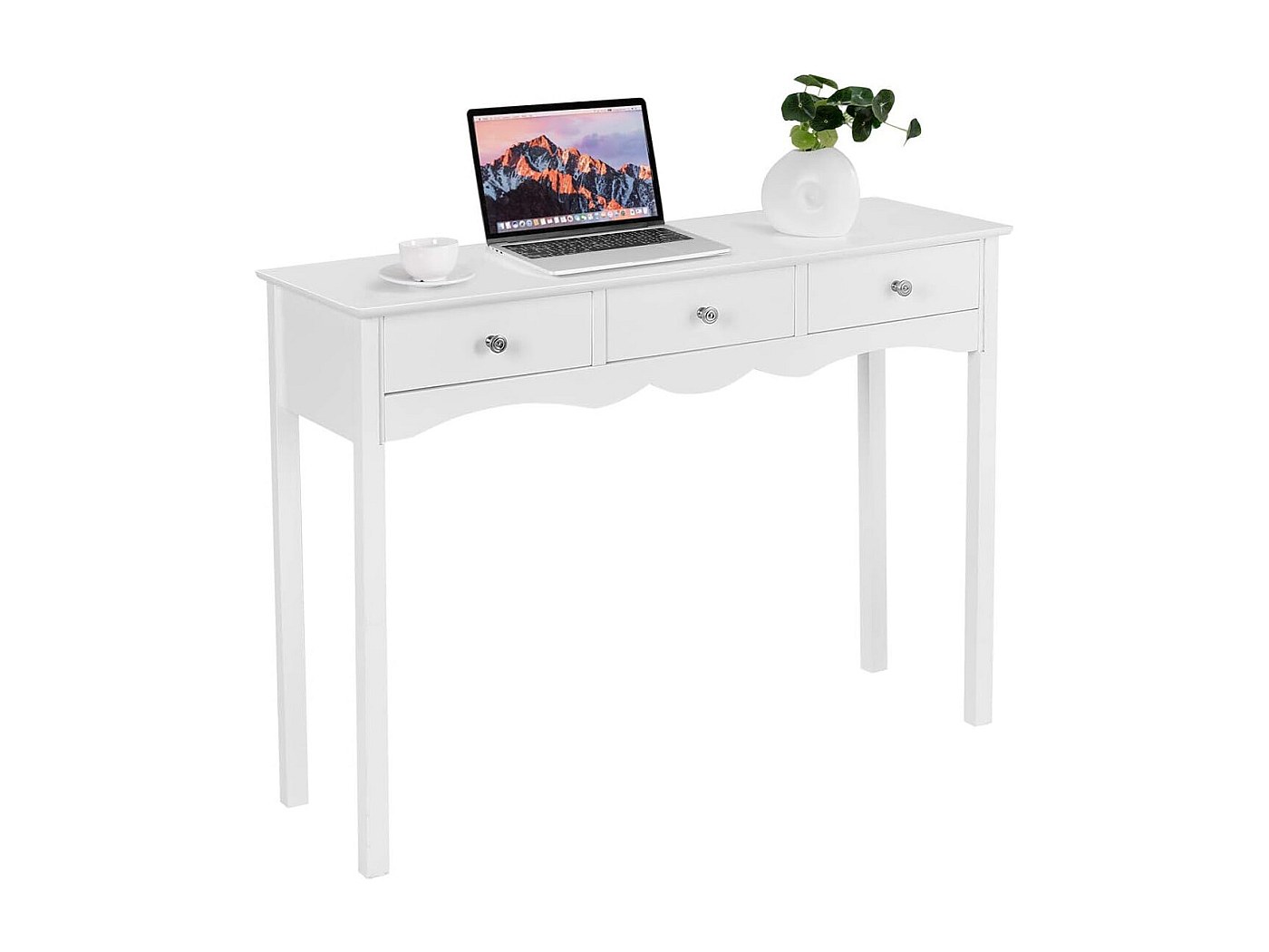 HOOBRO Table console de 100,1 cm avec 3 tiroirs et étagères de rangement, table d'entrée avec