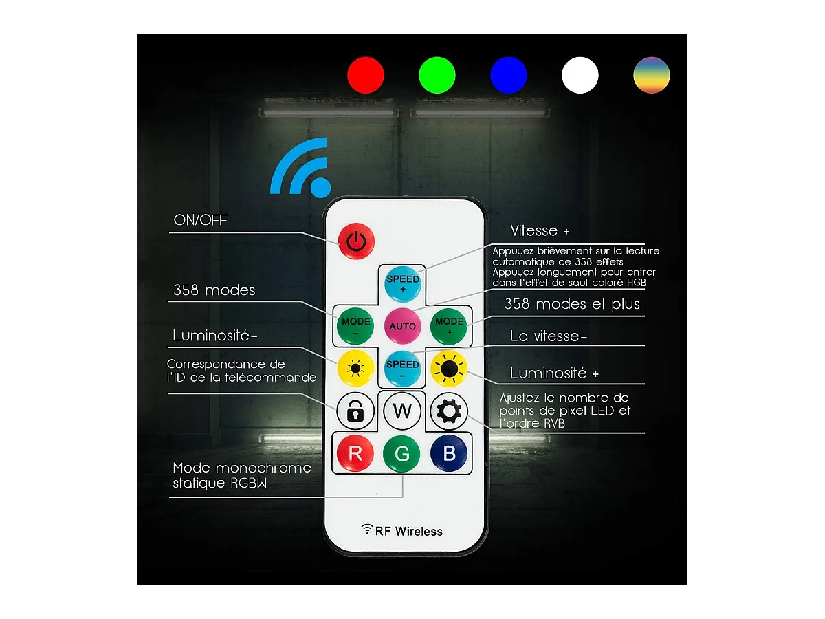 Chaise Gaming RVB , Fauteuil Gamer Éclairage LED 358 Effets en PU avec Dossier, Hauteur et Repose Pieds Réglable Rouge