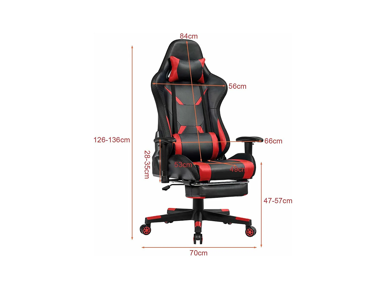 Chaise Gaming RVB , Fauteuil Gamer Éclairage LED 358 Effets en PU avec Dossier, Hauteur et Repose Pieds Réglable Rouge
