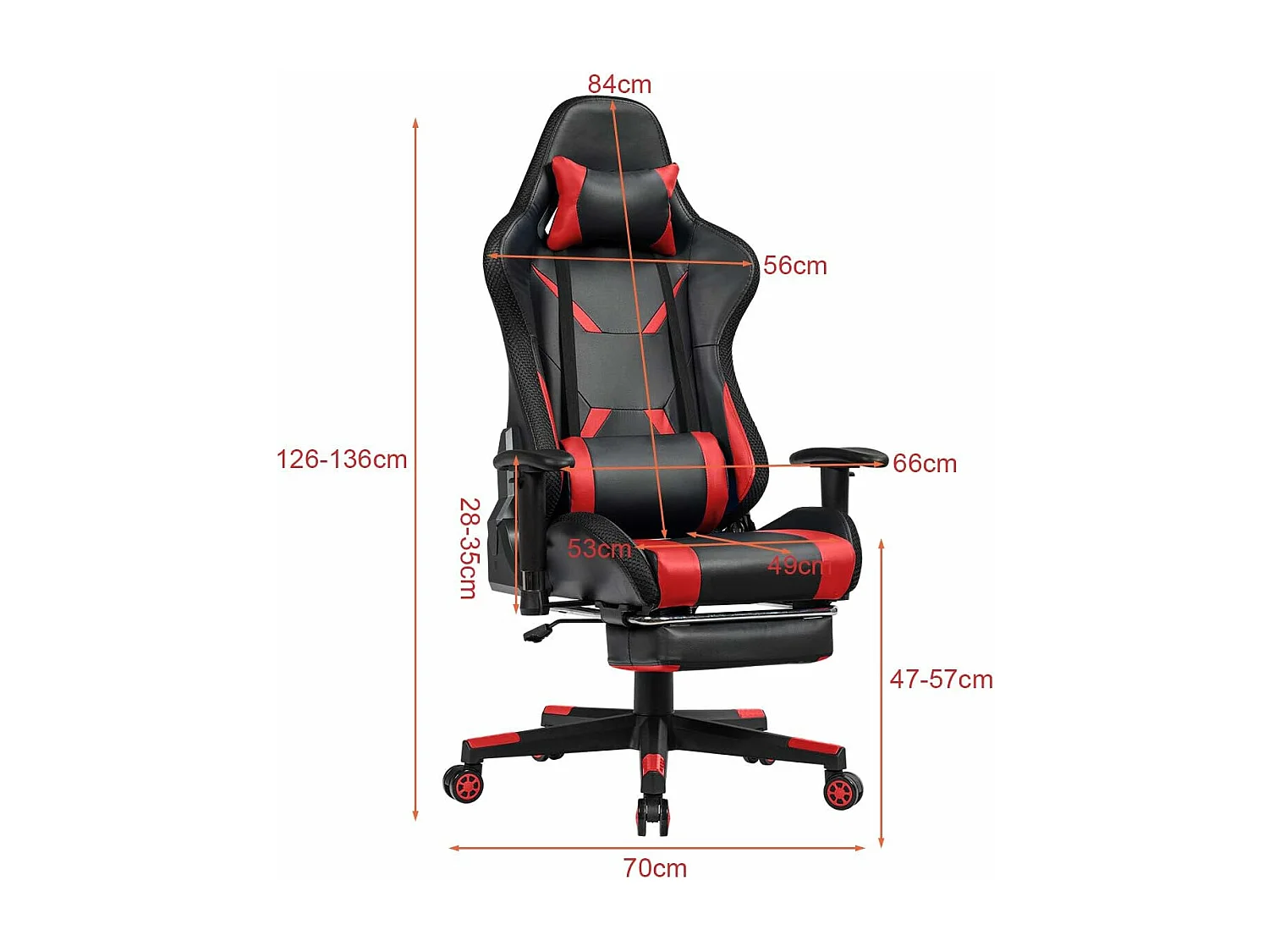 Chaise Gaming RVB , Fauteuil Gamer Éclairage LED 358 Effets en PU avec Dossier, Hauteur et Repose Pieds Réglable Rouge