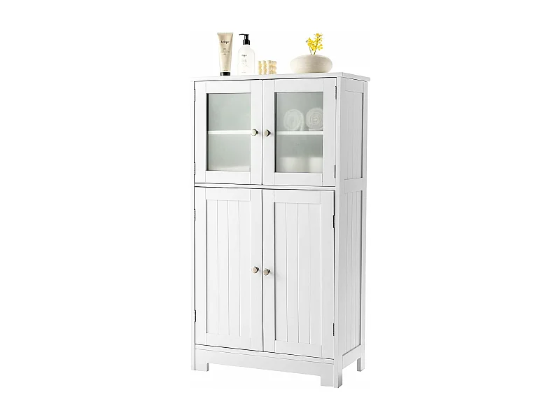 Meuble de Rangement 58 x 30 x 109 CM avec Etagère Réglable Armoire Polyvalent pour Salon,Chambre,Bureau,Cuisine Blanc