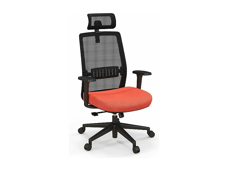 Chaise de Bureau Ergonomique, Réglable en Hauteur, Dossier Respirant, Soutien Lombaire, Appui-Tête 3D Confortable, pour Bureau, Étude, Salle de Conférence