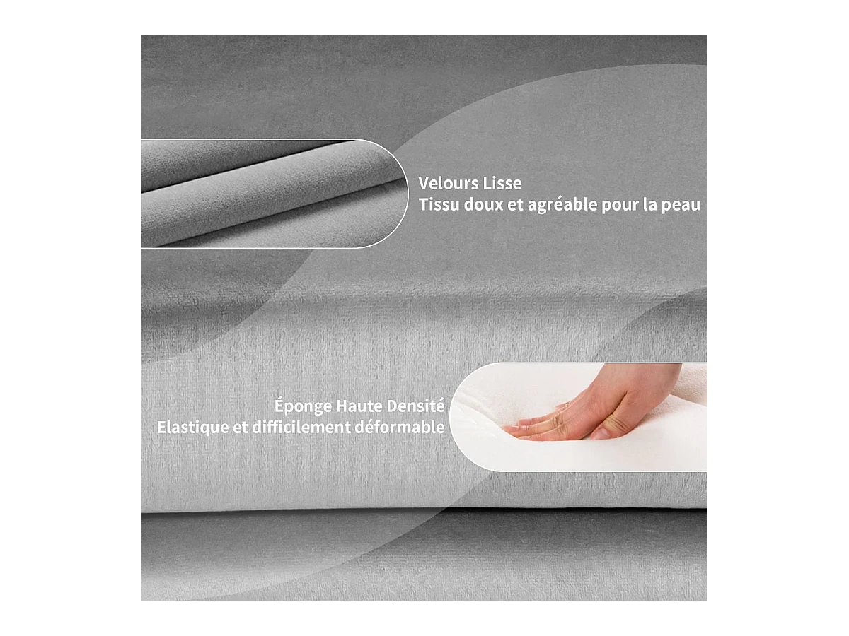 Fluwelen draaistoel, in hoogte verstelbare bureaustoel, gegalvaniseerde basis, belastbaar tot 125 kg, grijs