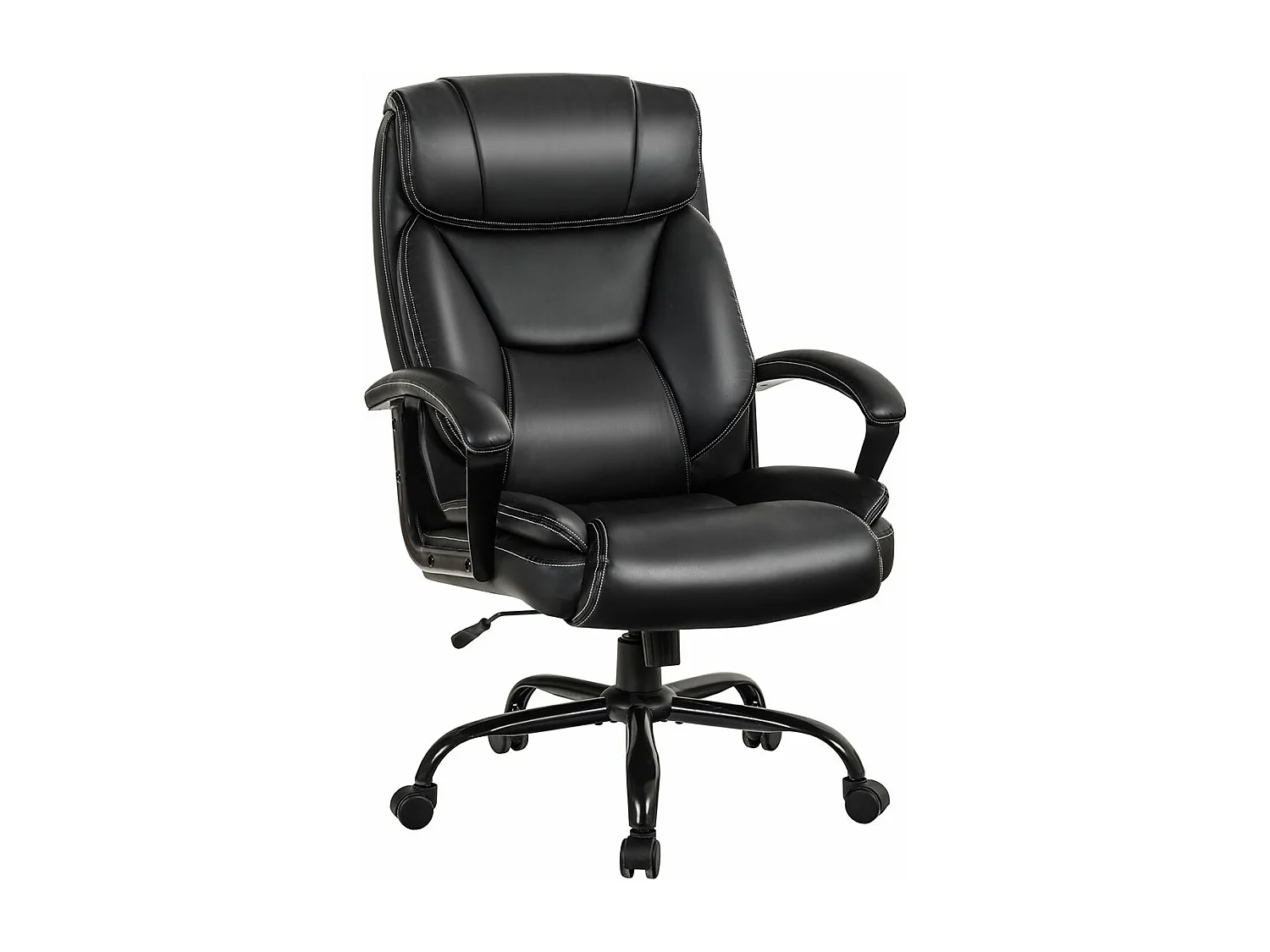 Chaise de Bureau Pivotante, Fauteuil de Bureau Ergonomique Réglable, Ultra Souple en Similicuir Hauteur Réglable Base Robuste Charge 220kg Noir