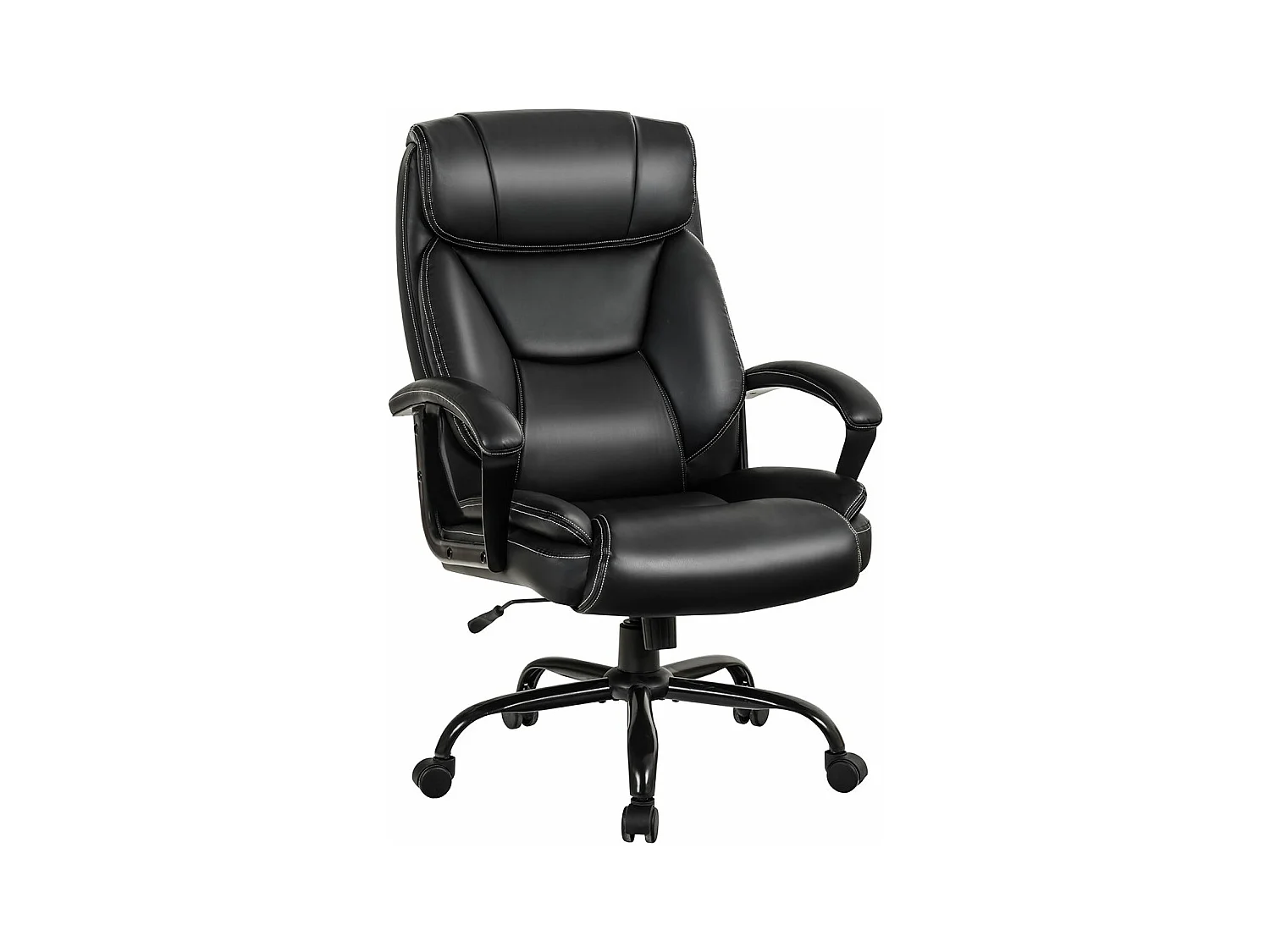 Chaise de Bureau Pivotante, Fauteuil de Bureau Ergonomique Réglable, Ultra Souple en Similicuir Hauteur Réglable Base Robuste Charge 220kg Noir