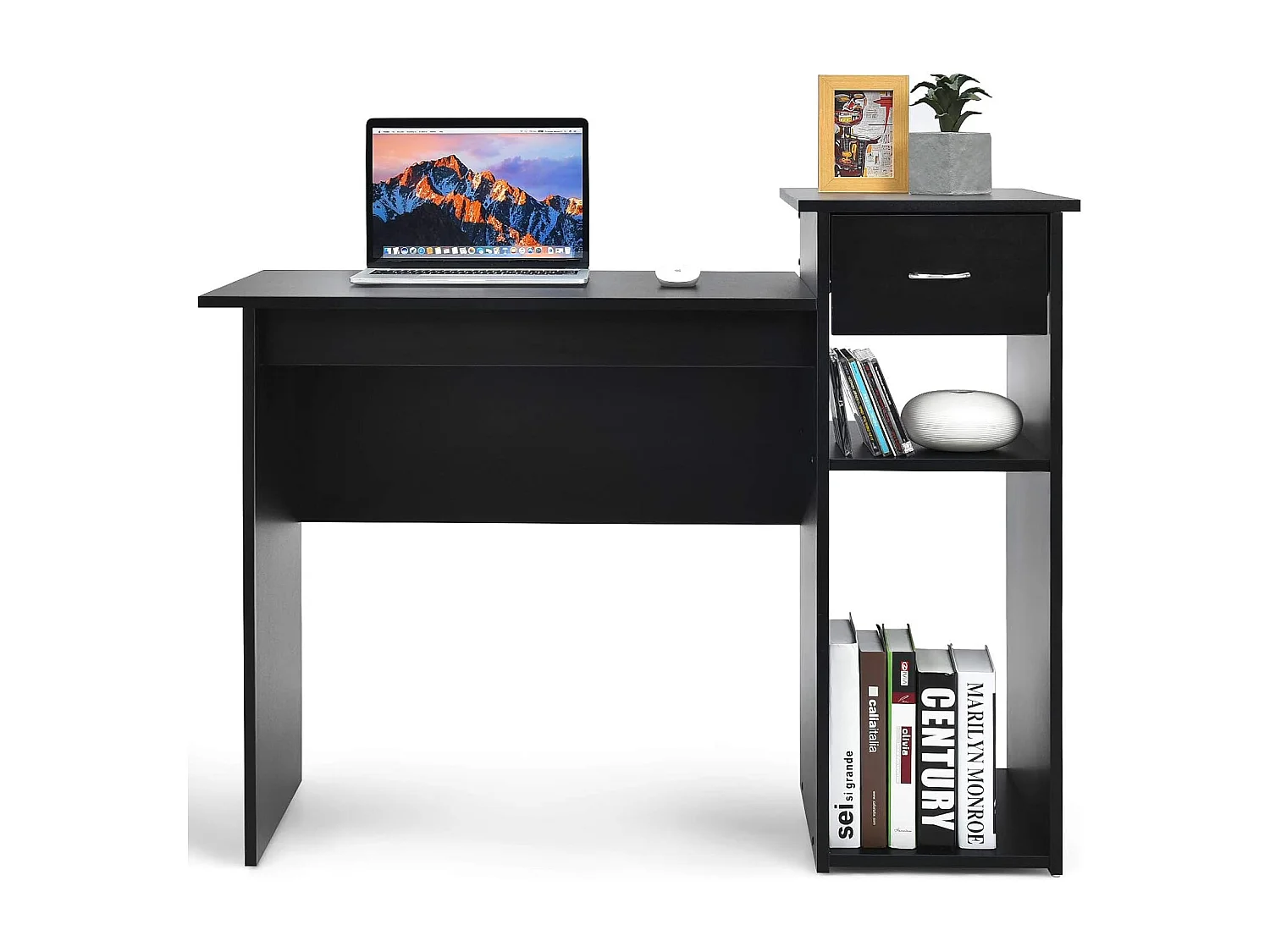 Bureau Informatique Bureau d’Ordinateur en MDF avec Tiroir et 2 Compartiments de Rangement pour Bureau,Chambre 108 x 39,5 x 82CM