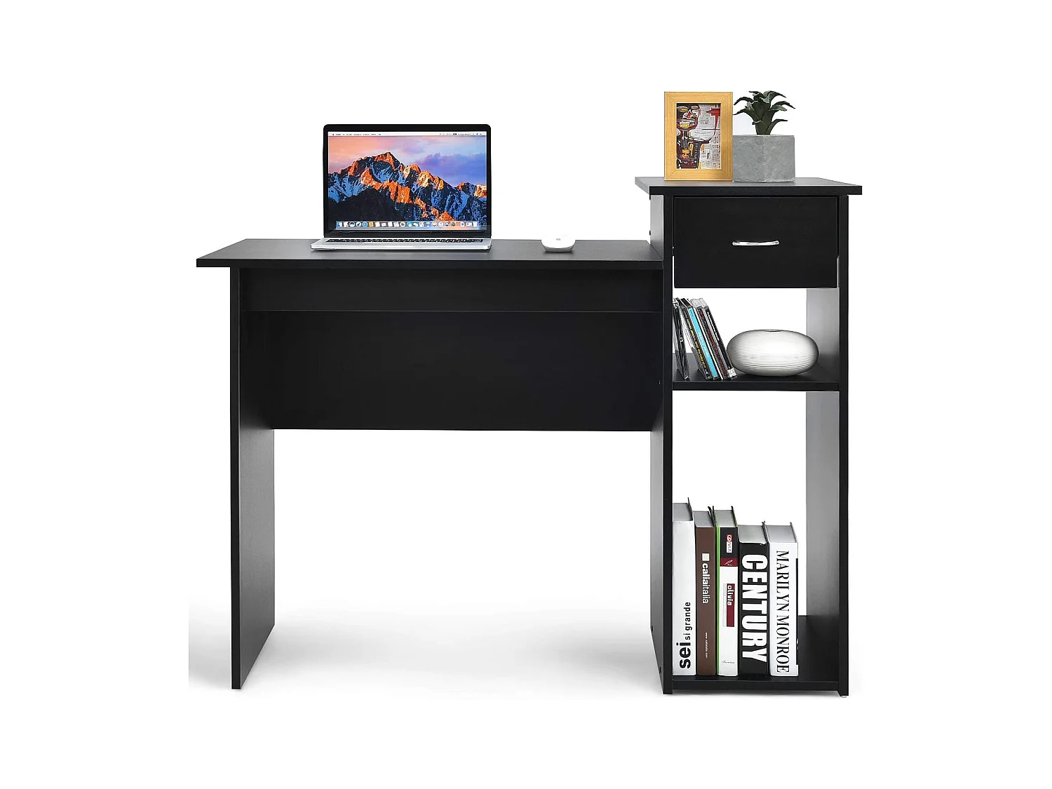 Bureau Informatique Bureau d’Ordinateur en MDF avec Tiroir et 2 Compartiments de Rangement pour Bureau,Chambre 108 x 39,5 x 82CM