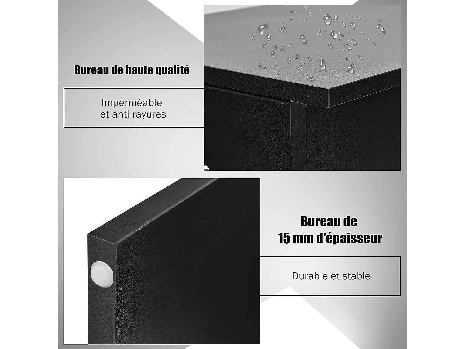 Bureau Informatique Bureau d’Ordinateur en MDF avec Tiroir et 2 Compartiments de Rangement pour Bureau,Chambre 108 x 39,5 x 82CM