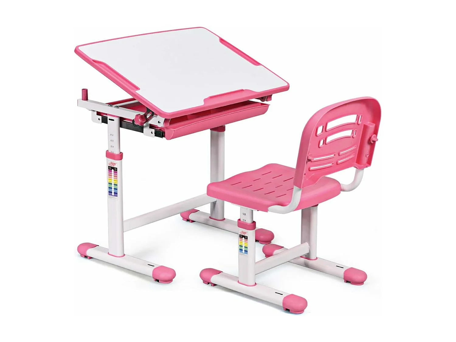 Bureau et Chaise Ensemble pour Enfants Ensemble Table Chaise Réglable en Hauteur avec Tiroir Inclinables