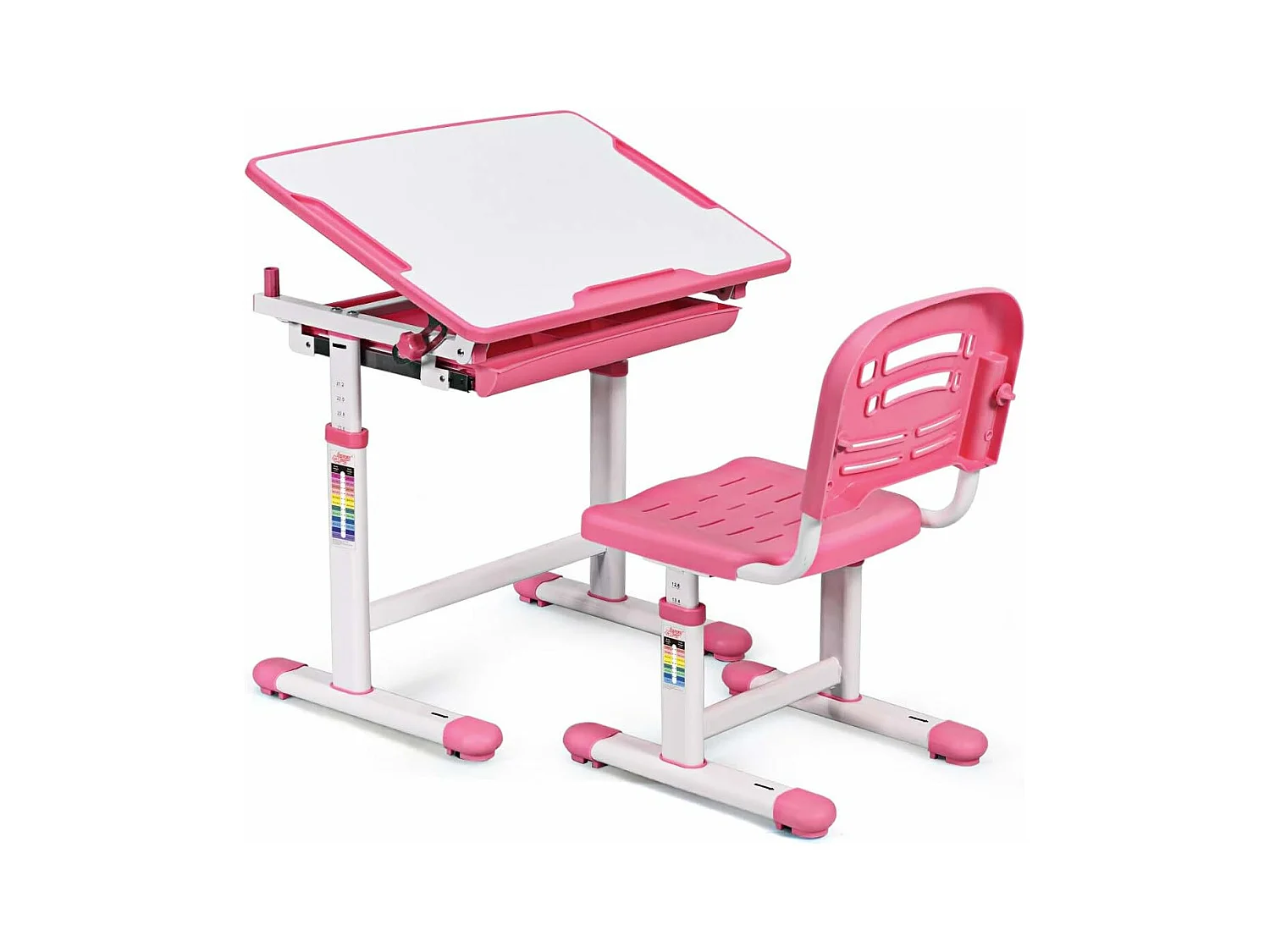 Bureau et Chaise Ensemble pour Enfants Ensemble Table Chaise Réglable en Hauteur avec Tiroir Inclinables