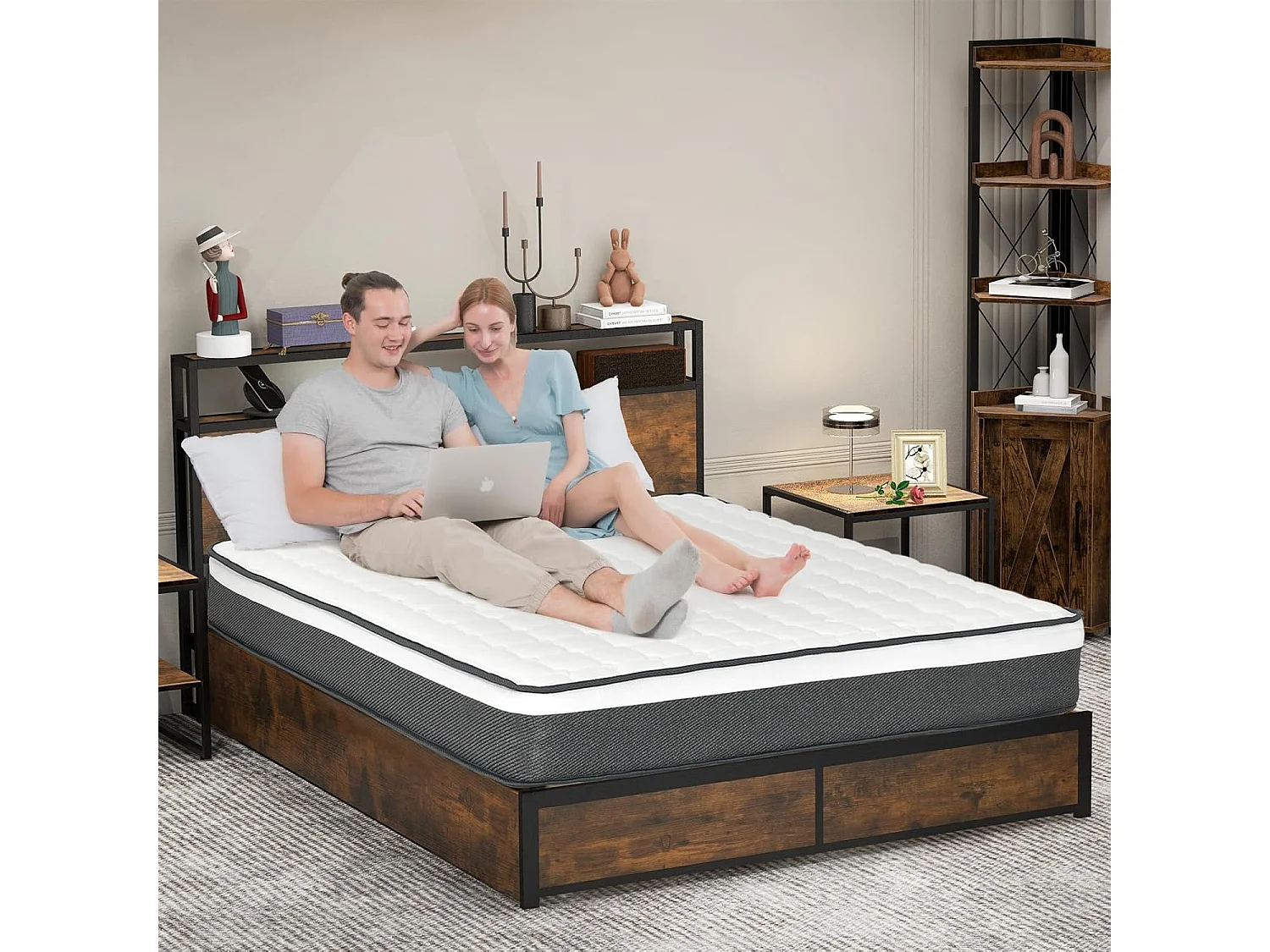 Matelas 140x200 cm, Matelas en Mousse à Mémoire Haute Densité Ultra Doux, Épaisseur 22 cm, Matelas Haute Résilience de Dureté H3, Ergonomique et Hypoallergénique