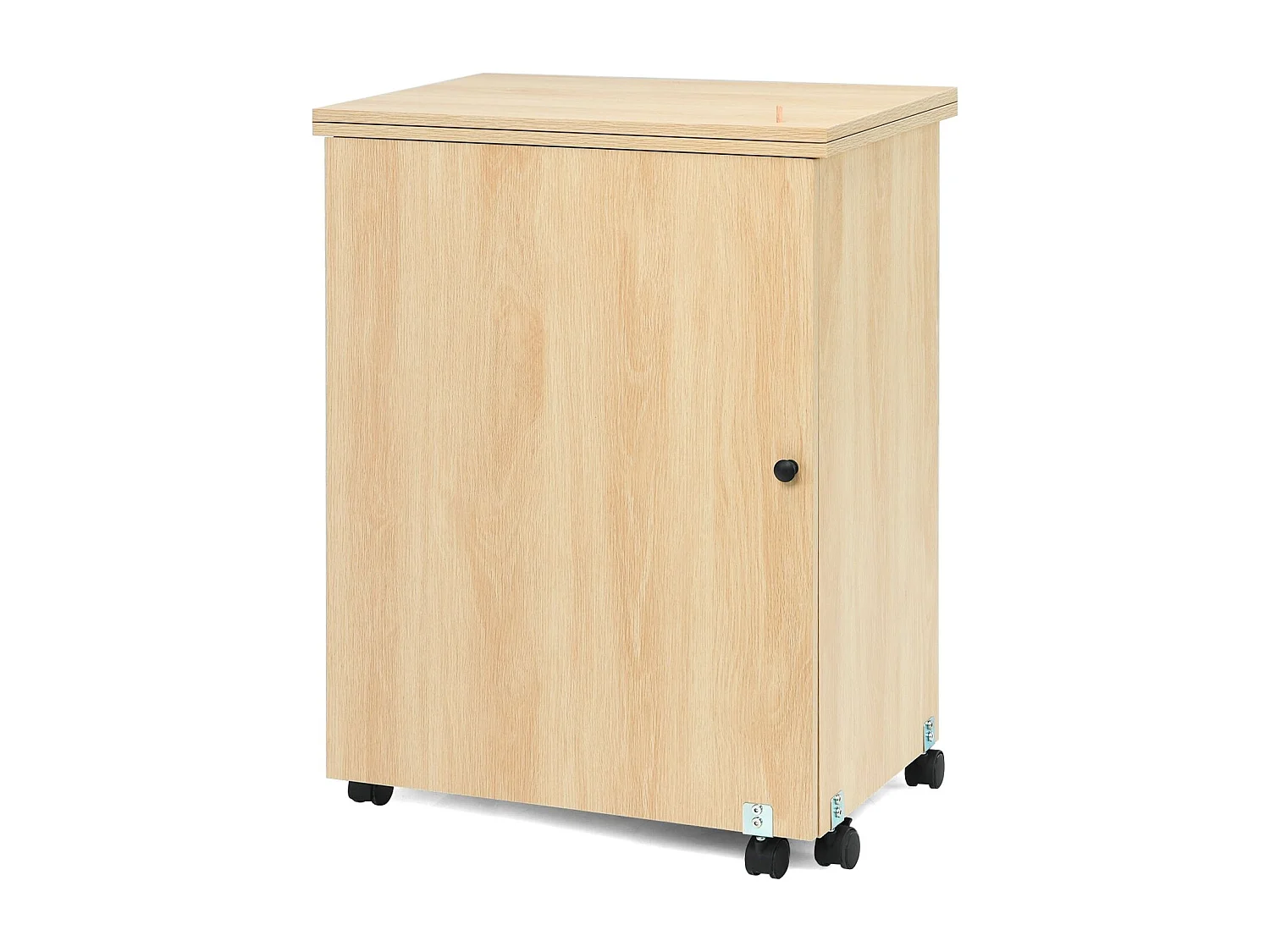 Armoire pour Machine à Coudre Pliante, Table de Couture avec 3 Etagères pour Bobines et roulettes verrouillables en Bois