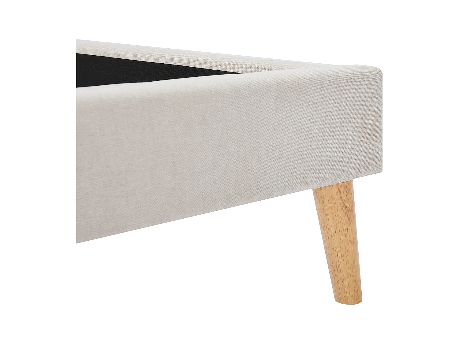 Lit 180 x 200 cm - Tissu - Beige - BENEDICTE