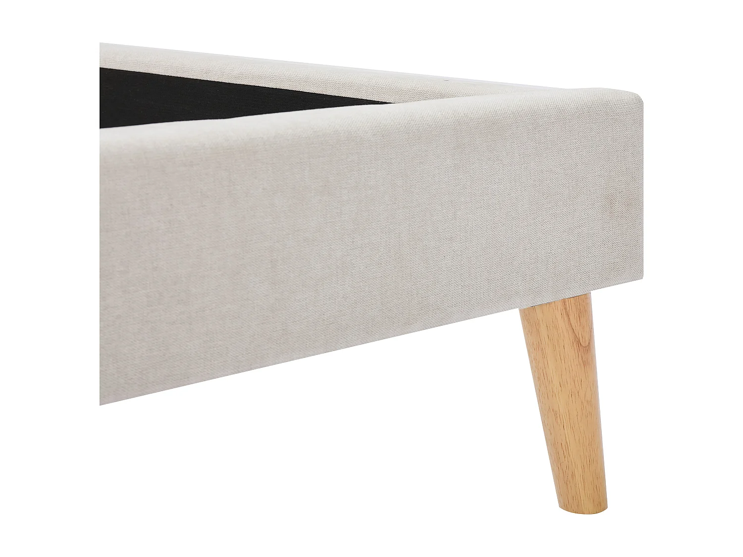 Scandinavisch bed 180 x 200 cm - Stof - Beige - BENEDICTE