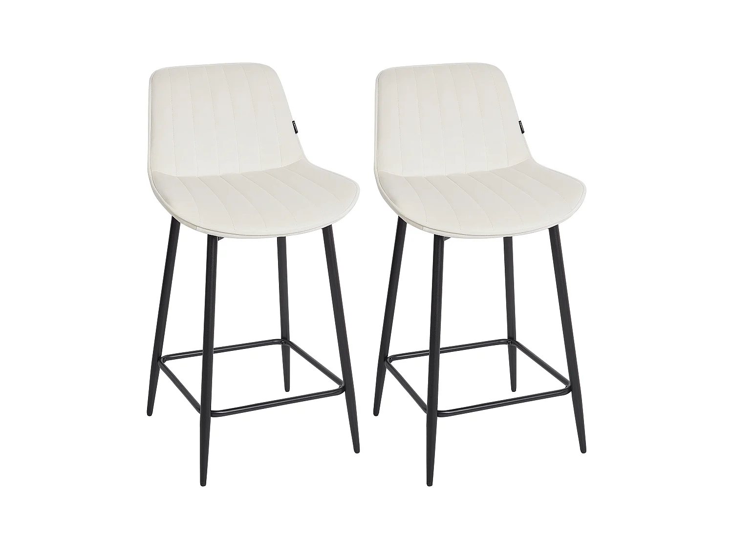 Lot de 2 chaises de bar DUBROVNIK Velours Beige clair