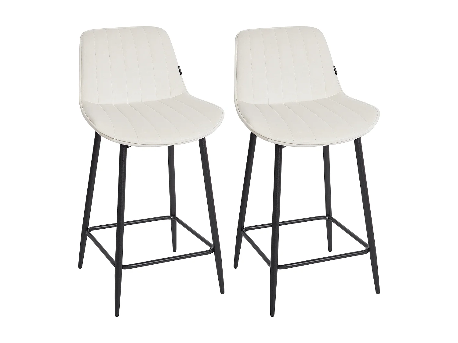 Lot de 2 chaises de bar DUBROVNIK Velours Beige clair